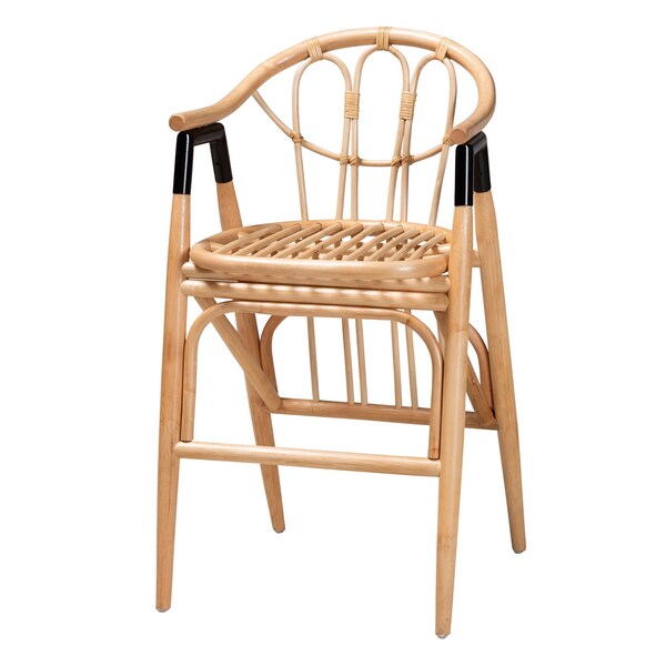 Bali & Pari Cyntia Modern Bohemian Natural Brown Rattan Counter Stool 235-13349-ZORO - main